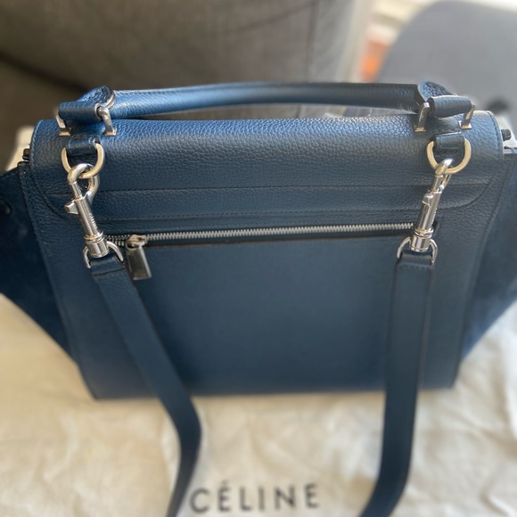 Celine Navy Medium Trapeze Bag - Picture 8 of 11